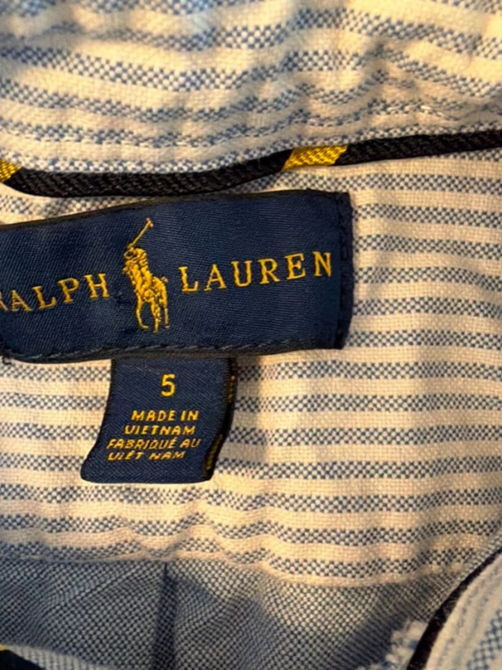 RALPH LAUREN Boys Big Pony Oxford Shirt Size 5 Blue Chambray Preppy